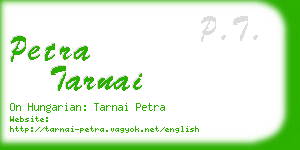 petra tarnai business card